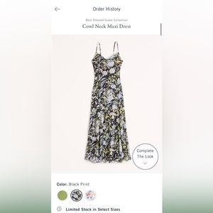 Abercrombie & Fitch Black Print Cowl Neck Maxi Dress